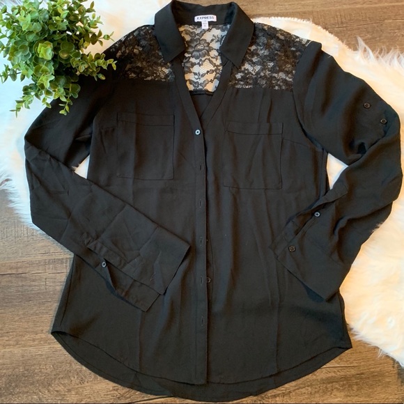❤️ SOLD Express lace button down shirt - Picture 2 of 7